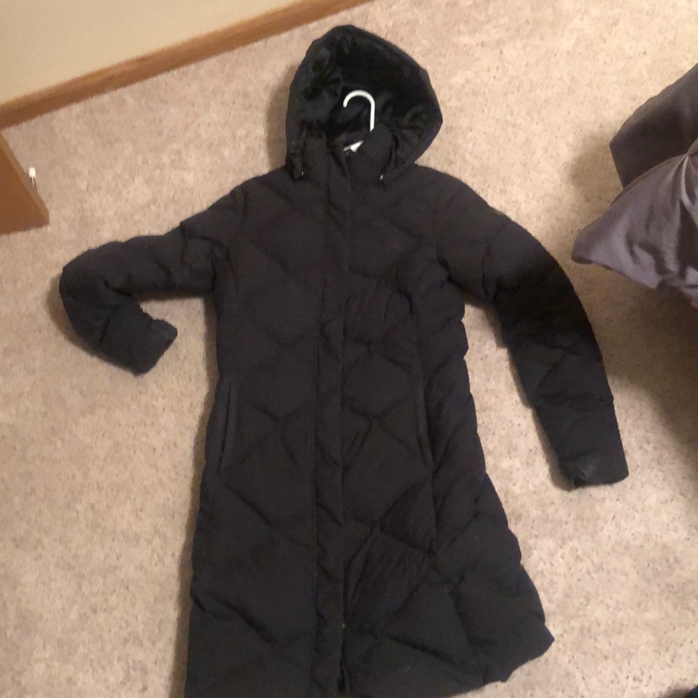 Black Long North Face coat